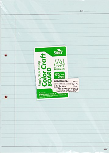 Shipra One Side Ruled Colour Paper - A4 Size (Pack of 2) 4