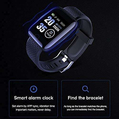 VELL - TECH Smart Watch ID116 Plus Bluetooth Smart Fitness Band Watch with Heart Rate Activity Tracker Waterproof Body, Calorie Counter, Blood Pressure(1), OLED Touchscreen - Black 5