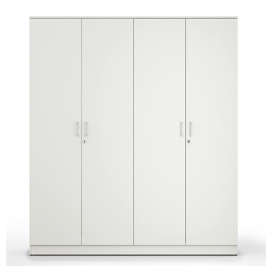 HomeTown Prime Engineered Wood Four Door Wardrobe in White Colour 3