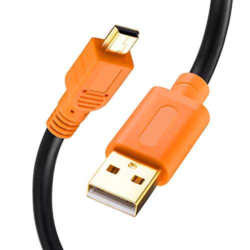 Mini USB Cable 10Ft, Tan QY Mini USB Cable USB 2.0 Type A to Mini B Cable Male Cord for GoPro Hero 3+, Hero HD, Cell Phones, MP3 Players, Digital Cameras,GPS Receiver, PDAs etc (10Ft/3M, Orange) 1