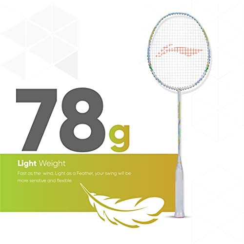 Lining Airforce 77 G2 Badminton Racquet, Green, Turquoise with Free Cover 5