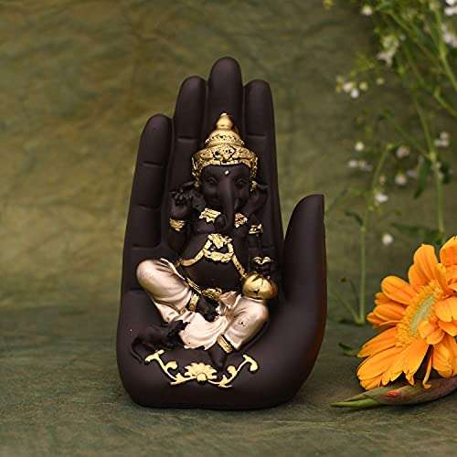 BHOOMI CREATION Decor Beautiful Ganesha On Palm Decorative Showpiece for Home Office Decor 6