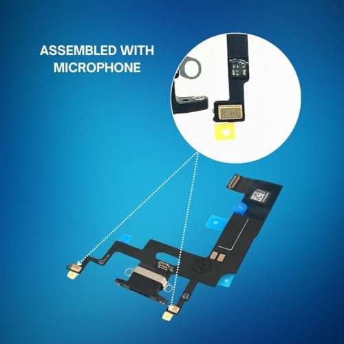 E-REPAIR Dock Connector Charging Port Flex Cable for iPhone XR, Replacement USB Charger, Microphone, and Headphone Audio Jack Assembly for Models A1984, A2105, A2106, A2108 4
