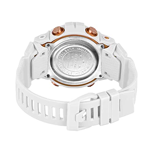 Shocknshop Rubber Digital Kid Children Multi Functional Pink Dial Watch For Girls & Boys -325Pi (White), Pink Band 2