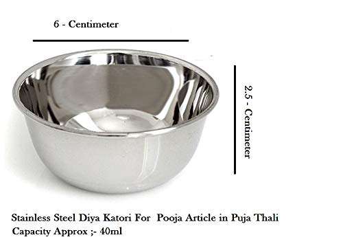 Bartan Star Stainless Steel,Round Puja Katori (Small Size) Set of 6 4