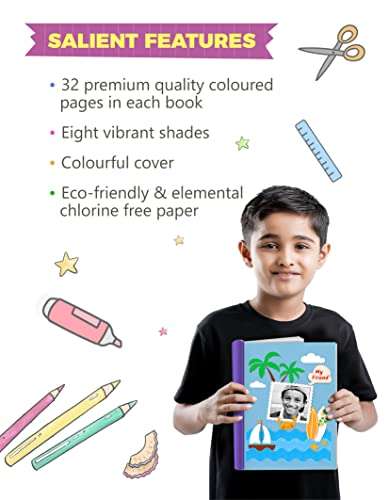 Scrapbooks for Kids | A4 Size Scrapbook | 32 Pages | Colorful Scrapbook Paper for Birthday, School, | Set of 12 Scrapbooking Books 2