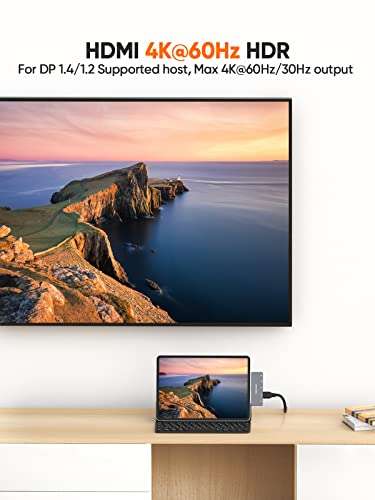 iPad Pro USB C Hub, CableCreation 5 in 1 Microsoft Surface USB C Hub Adapter with 4K HDMI, 3.5mm Headphone Jack, USBC 100W PD Charging 5Gbps USB, iPad Headphone Adapter Multiport for iPad 3