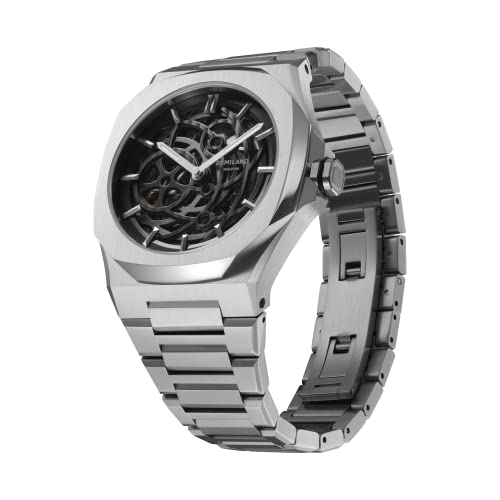 D1 Milano Stainless Steel Analog Black Dial Men Watch-Skbj10, Silver Band 2