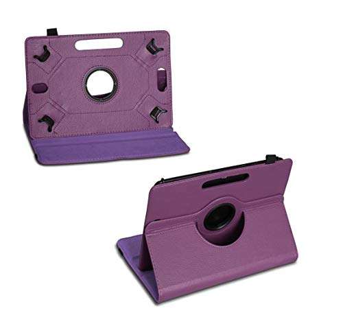 TGK Rotating Cover for iBall Q45 Tablet 7 inch (Purple) 360 Degree Universal 3 Camera Hole Leather Stand Case 5