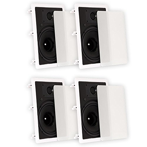 Theater Solutions TS80W in Wall 8" Speakers Surround Sound Home Theater 2 Pair Pack 1