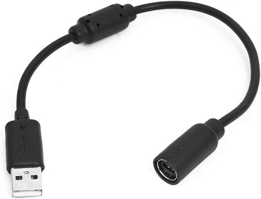Jizlan Black USB Breakaway PC Cable Cord Adapter Converter for Xbox 360 Controller, for Xbox 360 Cables, Cables Adapters Accessories 3