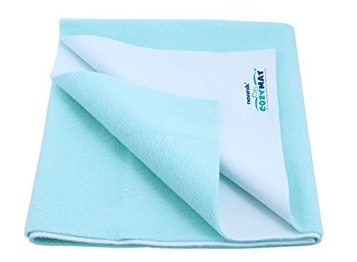 Cozymat Dry Sheet Quick Waterproof Breathable Bed Protector & Crib Sheet (Size: 140cm X 100cm) Sea Green, Large 1