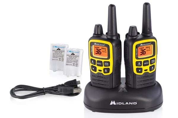 Midland T61VP3 36 Channel FRS Two-Way Radio - Up to 32 Mile Range Walkie Talkie - Yellow/Black (Pack of 10) 4