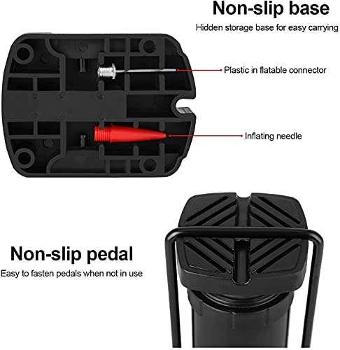 DIYASHI® Portable High Pressure Foot Air Pump Heavy Compressor Cylinder with Pressure Gauge Floor Pump for Motorbike, for Cars, Bicycle, Football, Cycle Pump (Black Color) 4