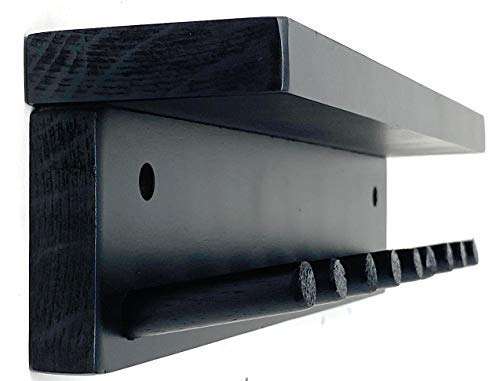 Baseball Bat Rack Display Holder 8 Mini Collectible Bats with Shelf Black 3