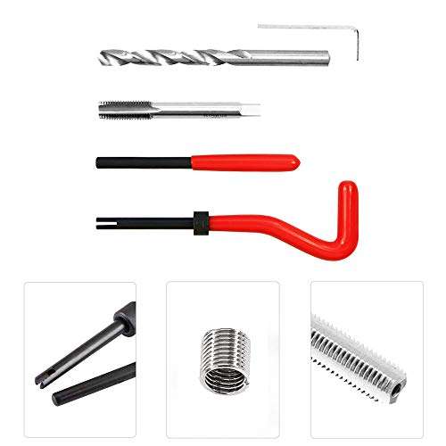 Highking Tool Thread Repair Kit, M10 x 1.5 mm Thread Repair Insert Kit Compatible Hand Tool Set for Auto Repairing (M10X1.5) 2