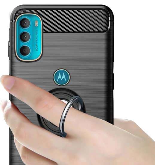 Unistuff Back Case Cover for Motorola Moto G82 5G | Ring Stand | Premium Finish | Camera Protection - Night Black, 76861 6