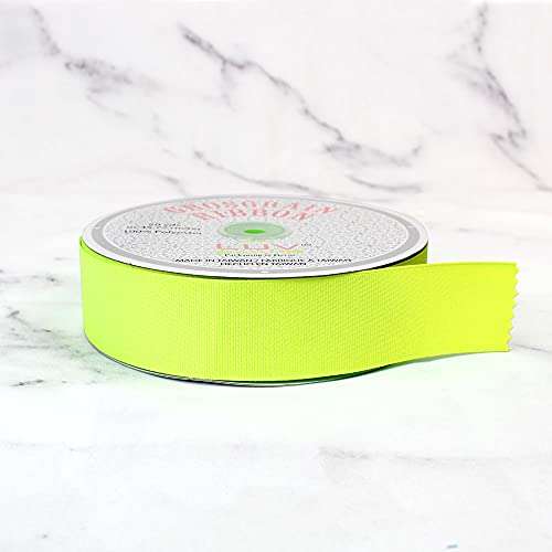 Creative Ideas Solid Grosgrain Ribbon, 1-1/2-Inch by 50-Yard, Neon Yellow 4
