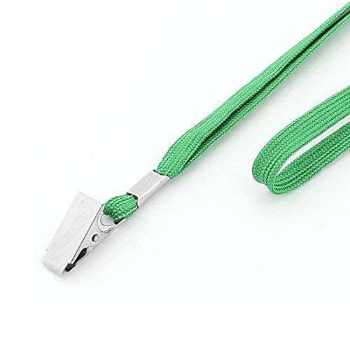 Ubersweet® Imported ID Badge Holder Bulldog Clip Flat Neck Strap Lanyard 22Pcs Green 4