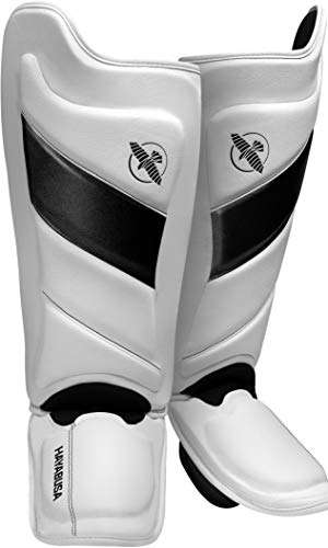 Hayabusa T3 Striking Shinguards - White/Black, Large 1