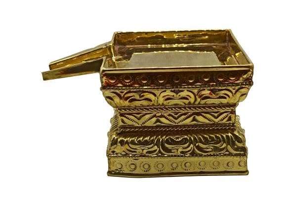 Brass Abhisheka Plate 9 Inches| Medium Size Abhishekam Stand Patra for God Idols | Pooja Room Essentials | Tirumanjana Plate Stand/Somasutra Peetam for Rituals and Pooja | Spiritual Living Room 4