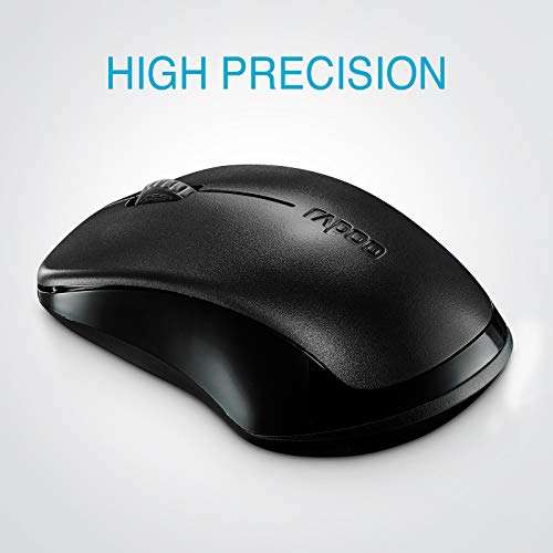 RAPOO 2.4G Wireless Mouse, USB Computer Mice with 1000 DPI Ergonomic Design, Office Home Mice, for Windows PC, Laptop, Desktop, Notebook, Black 6