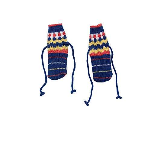 Fabnest Kids Unisex Blue/Red Multicolour Acrylic Winter Set with Cap and Socks Pack of 3 (6Months-12Months) 6