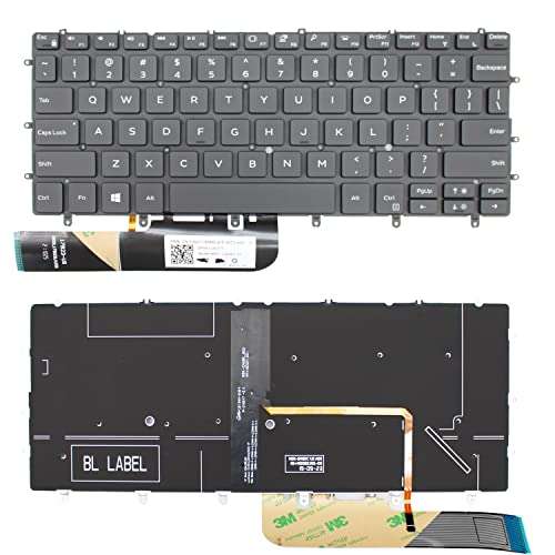 ANTWELON Replacement Laptop Keyboard Backlight for Dell XPS 13 9305 9370 9380 US Layout 5