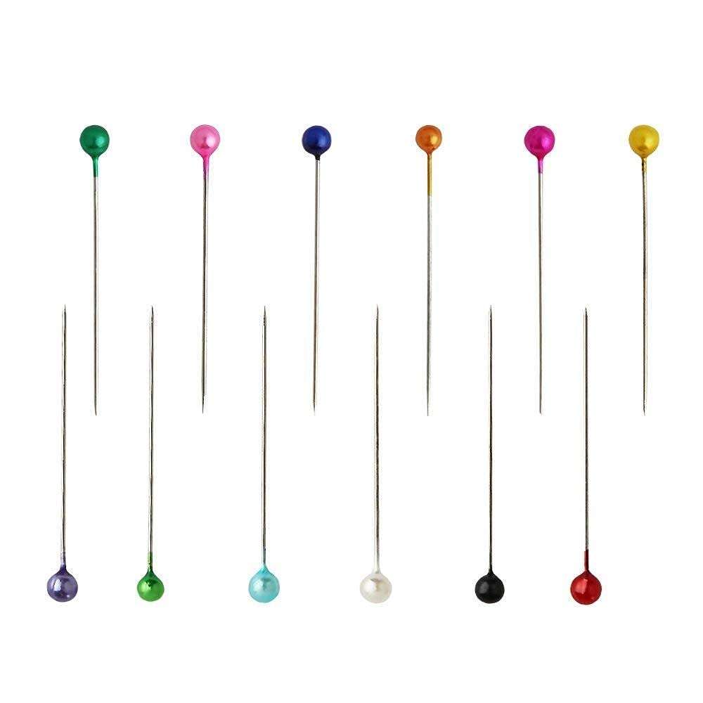 Diy Crafts 13493 Pins 38mm Glass Ball Head Pins for Dressmaking Jewelry Components Flower Decoration With Transparent Cases, Pack of 1, Pin Set (Multicolor) 3