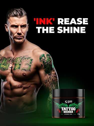 Beardo Tattoo Shiner Gel, 50g | Hydro Gel Heals & Maintains Tattoo Ink | Tattoo Gel for Men with Almond Oil & Turmeric Extract | Brightens & Shines Tatoo for Men 2