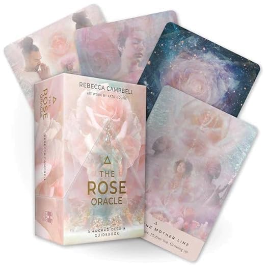 RJKD New Cards Deck 44 Pieces The Rose Oracle Tarot Cards Decks Traditional Standard Tarot Deck Fortune Telling Game Divination Tools for Beginners Adult (Style 26)