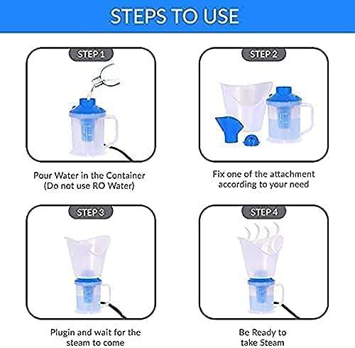 Wazdorf Steamer For facial Handheld Garment Steamer For Clothes Portable Family Fabric Steam Brush, Facial Steamer, Facial Steamer For Face And Nose,Steamer For Cold And Cough (3 in 1 vaporization) 5