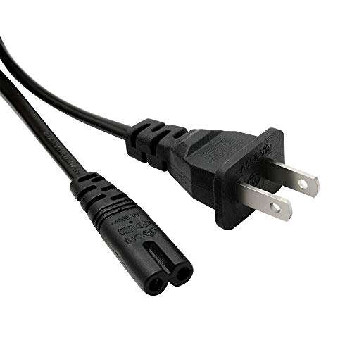 NTQinParts Replacement 5FT 2Prong AC Power Cord Cable for ELAC SUB1225 350 Watt 12" Powered Subwoofer 2