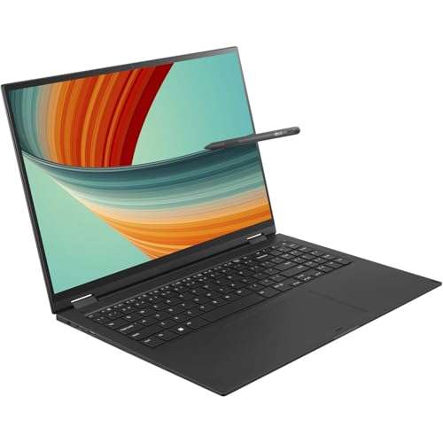LG gram 2-in-1 Laptop 16.0" Touchscreen IPS WQXGA (12-Core Intel i7-1360P, 32GB LPDDR5, 1TB SSD, Active Pen, Backlit KYB, 2 Thunderbolt 4, WiFi 6E, Win 11 Home) w/DKZ Hub USB Port Expander 5