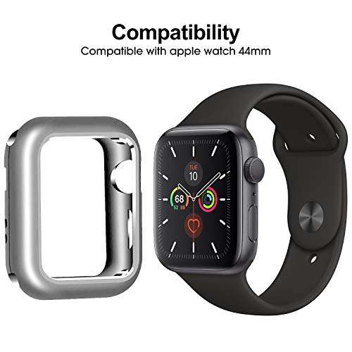 GRIPP® Protect Bumper Case for 44mm Smart Watch Strong Magnetic Absorption Frame Protective with Shock-Proof Ultra Slim & Soft Aluminium Metal Watch Series 1/2/3/4/5 with 360 Degree Protection Cover 3