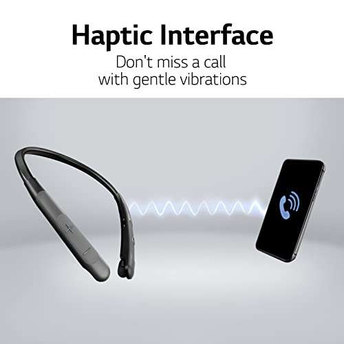 LG TONE Wireless Stereo Headset with Retractable Earbuds NP3, Black, Small 6