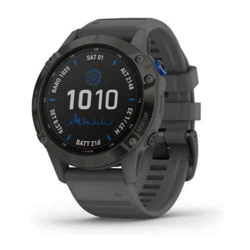 Garmin 010-02410-10 Fenix 6 Pro Solar, Multisport GPS Watch with Solar Charging Capabilities, Advanced Training Features and Data, Black with Slate Gray Band 3