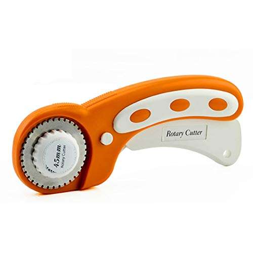 45mm Rotary Cutter with 1 Replacement Rotary Blades, Safety for Sewing Fabric Leather Quilting and More 1