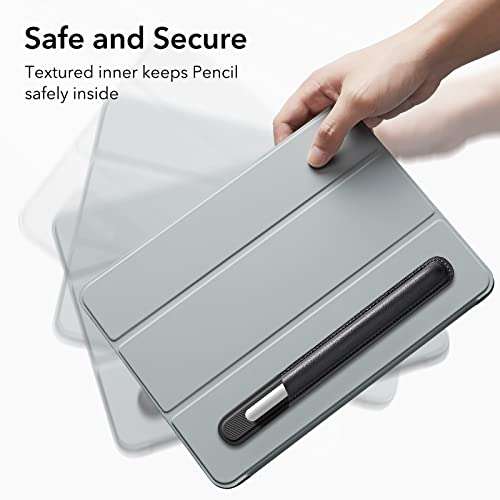 ESR Pencil Holder Compatible with Pencil (Pro/2nd/1st Generation & USB-C), Vegan Leather Pencil Sleeve for Stylus Pen,Secure Pencil Protection,Pencil Cover with Self-Adhesive Back for iPad Case,Black 4