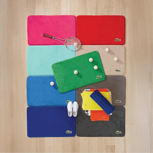 Lacoste Memory Foam Bath Rug – Ultra Soft Fleece Bathroom Mat with Embroidered Crocodile Logo, Super Absorbent, Non-Slip Backing, Machine Washable, Plush & Stylish 19"x30" – Surf Blue 6
