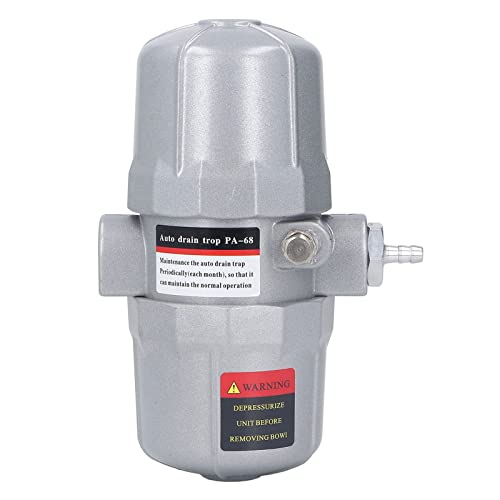 PenRux Auto Drain Trap, G1/2in Inlet 8mm Outle Water Trap for Air Compressor Compressed Compressed Air Line Systems, Water Moisture Filter Trap Separator Automatic Drainer Valve 1