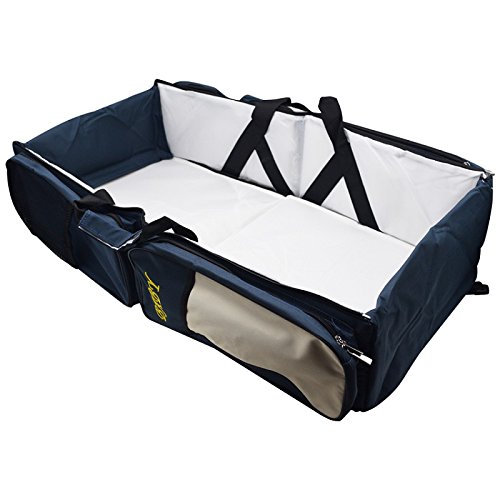 CONNECTWIDE® Baby Bed Special Bed & Bag Comes with Many compartments which Save The Space Very Useful for Travel (Grey) 1