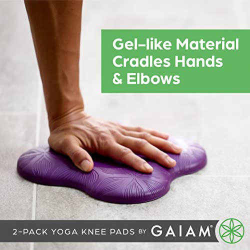 Gaiam Yoga Knee Pads (Set of 2) - Yoga Props and Accessories for Women / Men Cushions Knees and Elbows for Fitness, Travel, Meditation, Kneeling, Balance, Floor, Pilates Purple 3