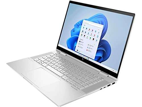 HP Envy X360 2-in-1 15.6" FHD Touchscreen Laptop, Intel Evo Platform Core i5 1135G7, 16GB RAM, 512GB PCIe SSD, Backlit Keyboard, Intel Iris Xe Graphics, Windows 11, Silver, 32GB USB Card 3