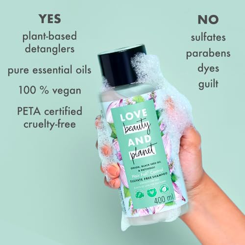 Love Beauty & Planet Onion oil|| Blackseed oil & Patchouli Sulfate Free Hairfall control Shampoo|| No Parabens|| No Dyes|| Patchouli Essential Oil|| 200 ml 4