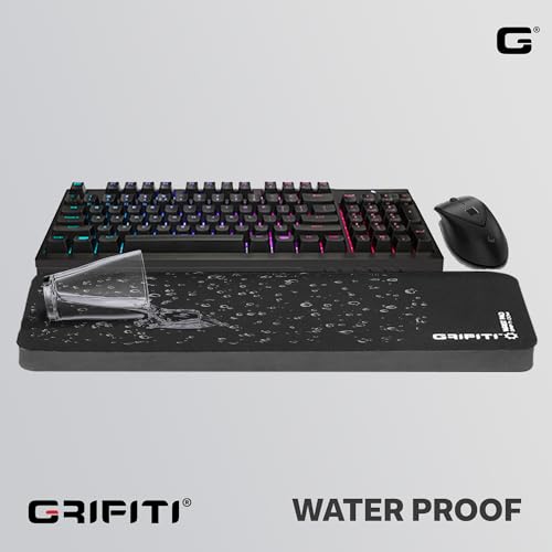 GRIFITI Fat Wrist Pad 24" x 4" x 0.75" Inch Computer or Mechanical Keyboard & Mousepad Wrists Rest Keyboards Mouse, Trackball or Trackpad Ergonomic Mousepad Support Large Hand Rests Typing Pads 4