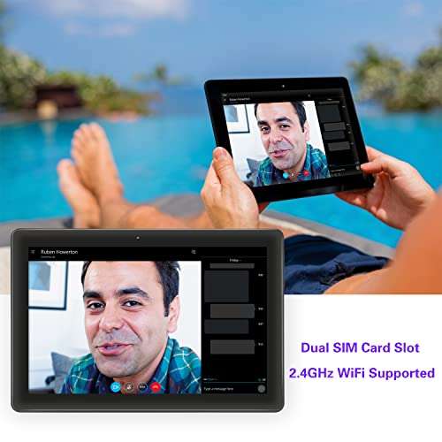 XINYANGCH 10 inch Google Android 8.1 Nougat System Unlocked Pad with Dual SIM Card Slot 10.1" IPS Screen 4GB RAM 64GB ROM 3G Phablet Built-in Bluetooth WiFi GPS Tablets (Metallic Black) 2