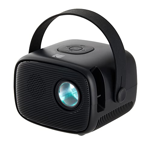 KODAK FLIK X2 Mini Pico Projector | Portable 100” Projector with Remote Control, Speakers & Carry Handle Plays Movies, TV & Games | Compatible with HDMI, USB, AV, MicroSD, Smartphone, Firestick, Black 1