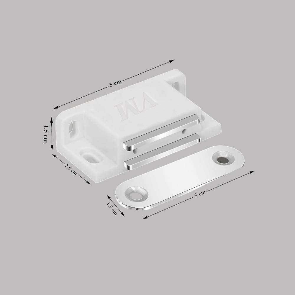 AOKING Door Catcher/Drawer Magnet for Cabinet/Cupboard/Wardrobe/Door Magnetic Stopper, White, Size M2 (Pack of 20) 5