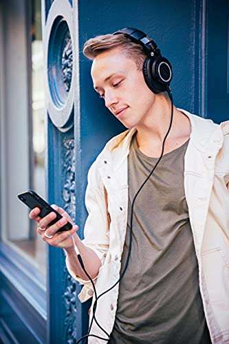 Audio-Technica ATH-M50x Professional Studio Monitor Headphones (Black) Bundle with Blucoil 4-Channel Headphone Amplifier, Aluminum Headphone Hook, and Slappa Full-Sized HardBody Pro Headphone Case 4